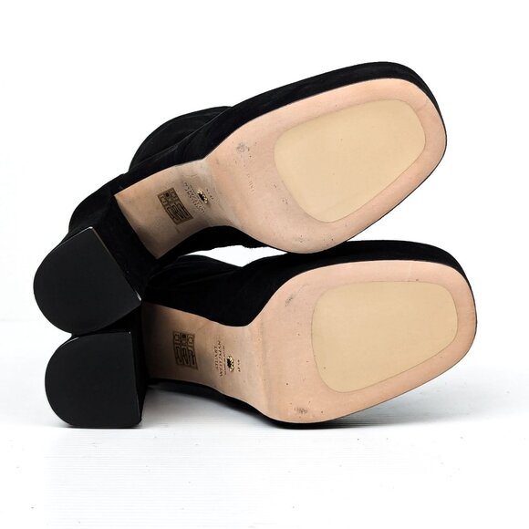 Stuart Weitzman Women Sky High Stretch Black Suede Platform Ankle Boots sz 9.5 - Picture 6 of 9